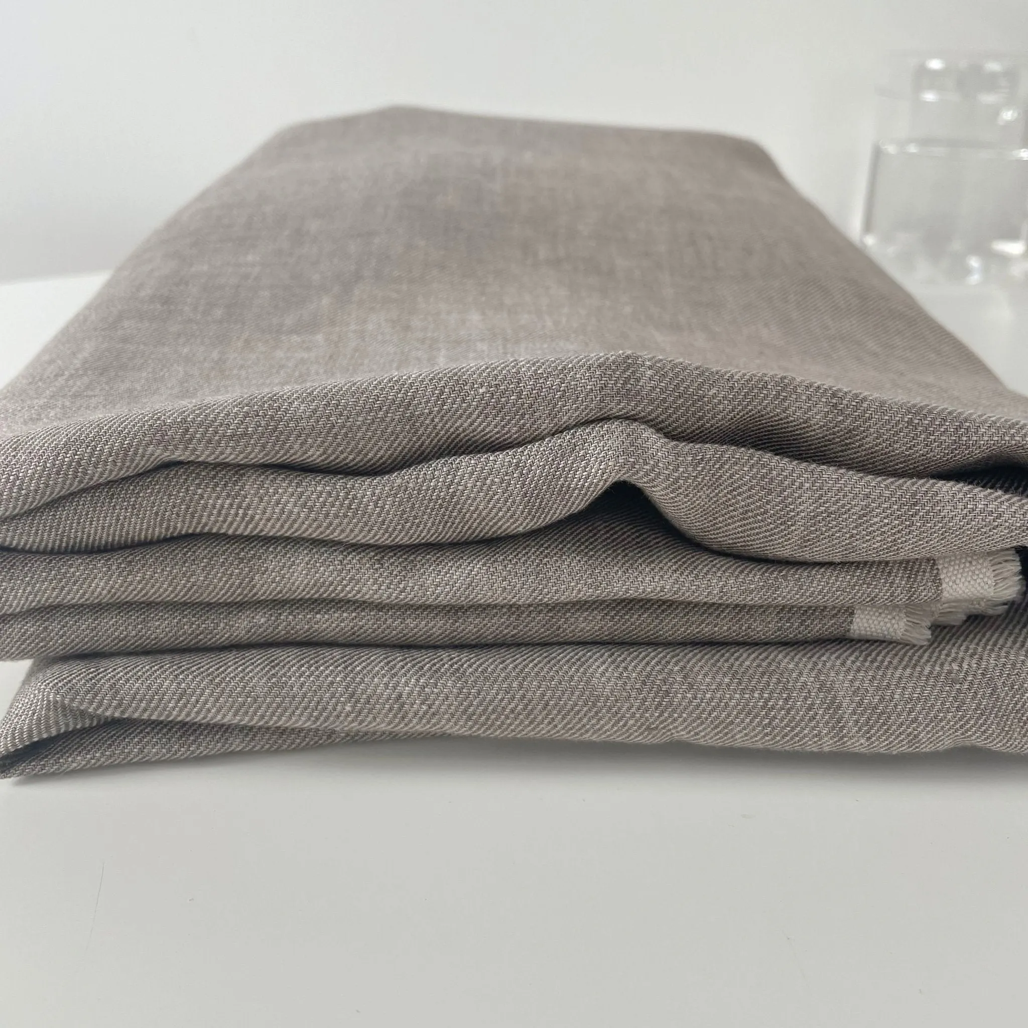 Linen Brown Twill Fabric 7543