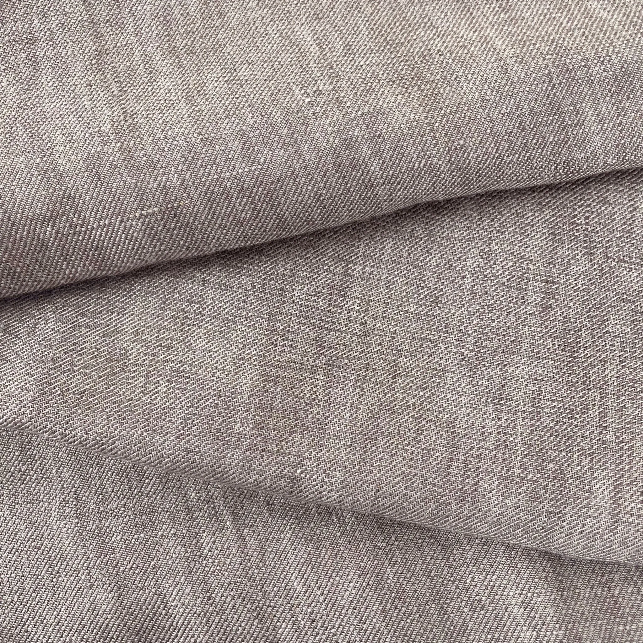 Linen Brown Twill Fabric 7543