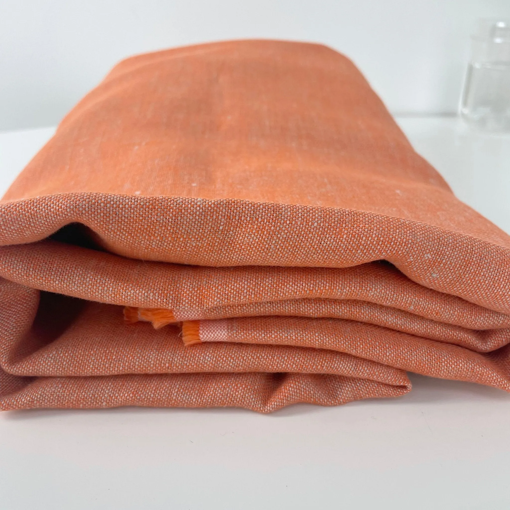 Linen Orange Dot Fabric 3509