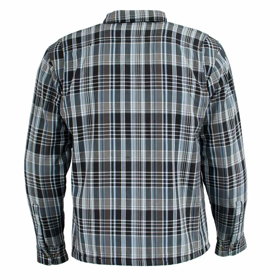 Men’s Armored Checkered Flannel Biker Shirt w/ Aramid® by DuPont™ Fibers