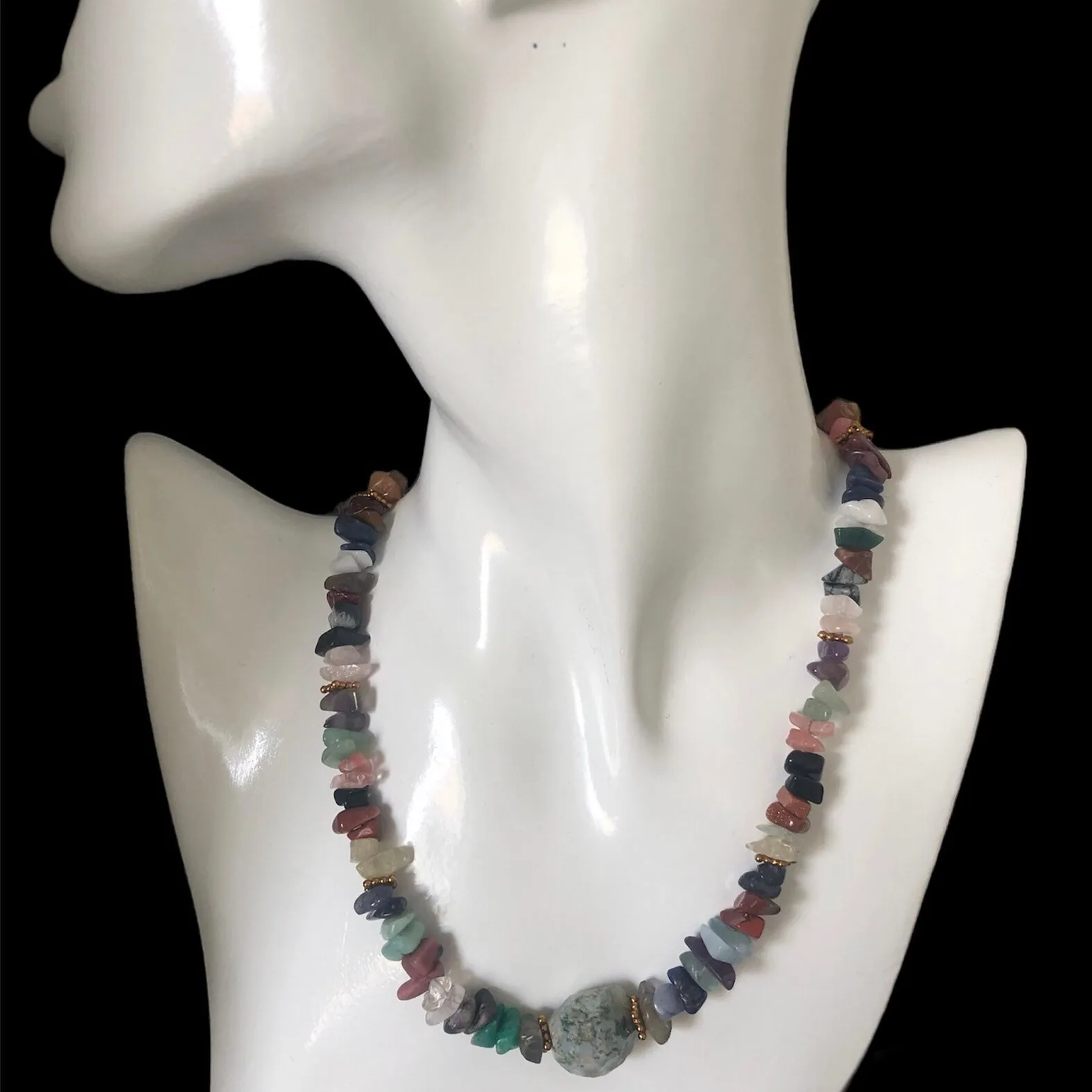 Multi-colour Natural Stones Beaded Necklace