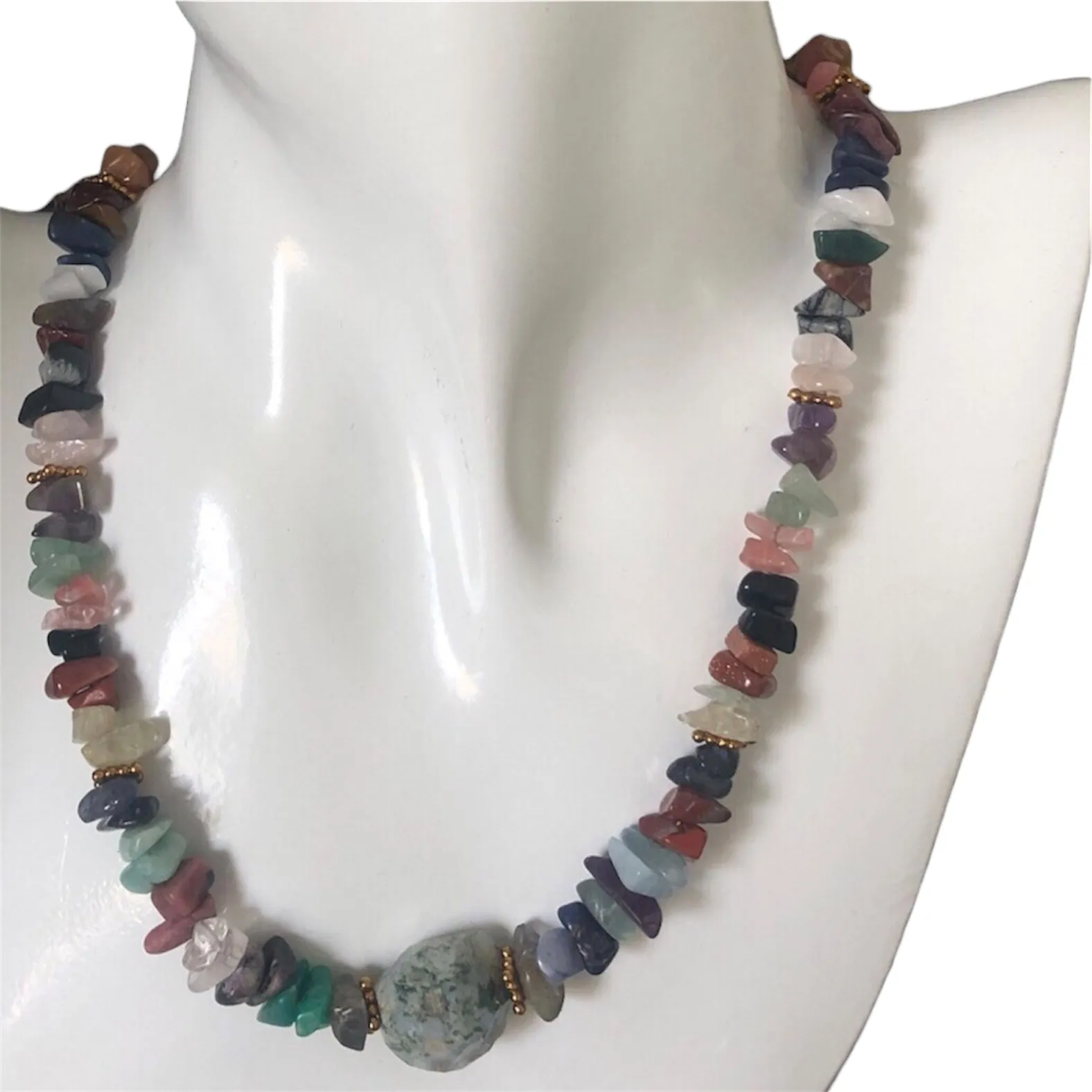 Multi-colour Natural Stones Beaded Necklace