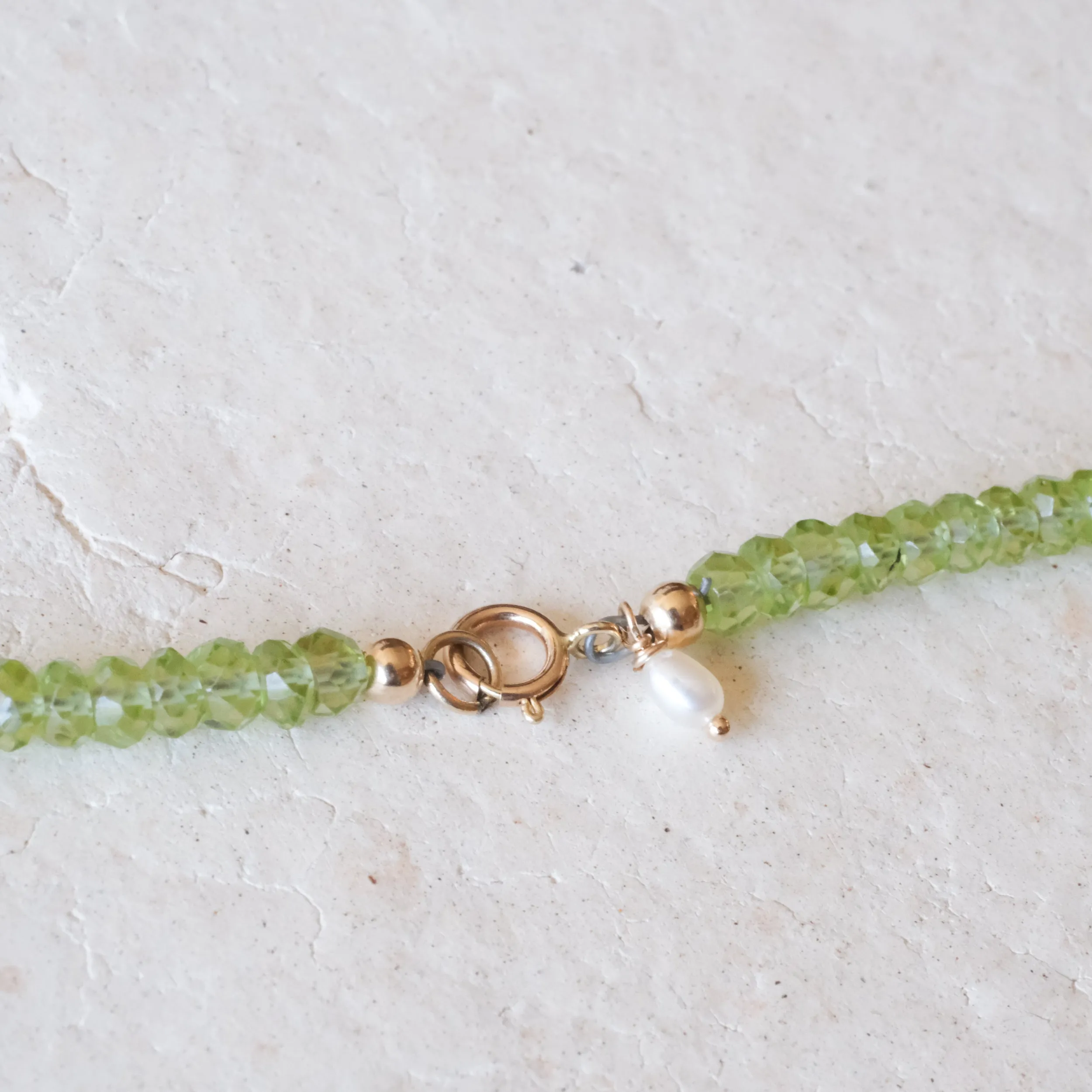 Peridot and Pearl Beaded Necklace | OOAK