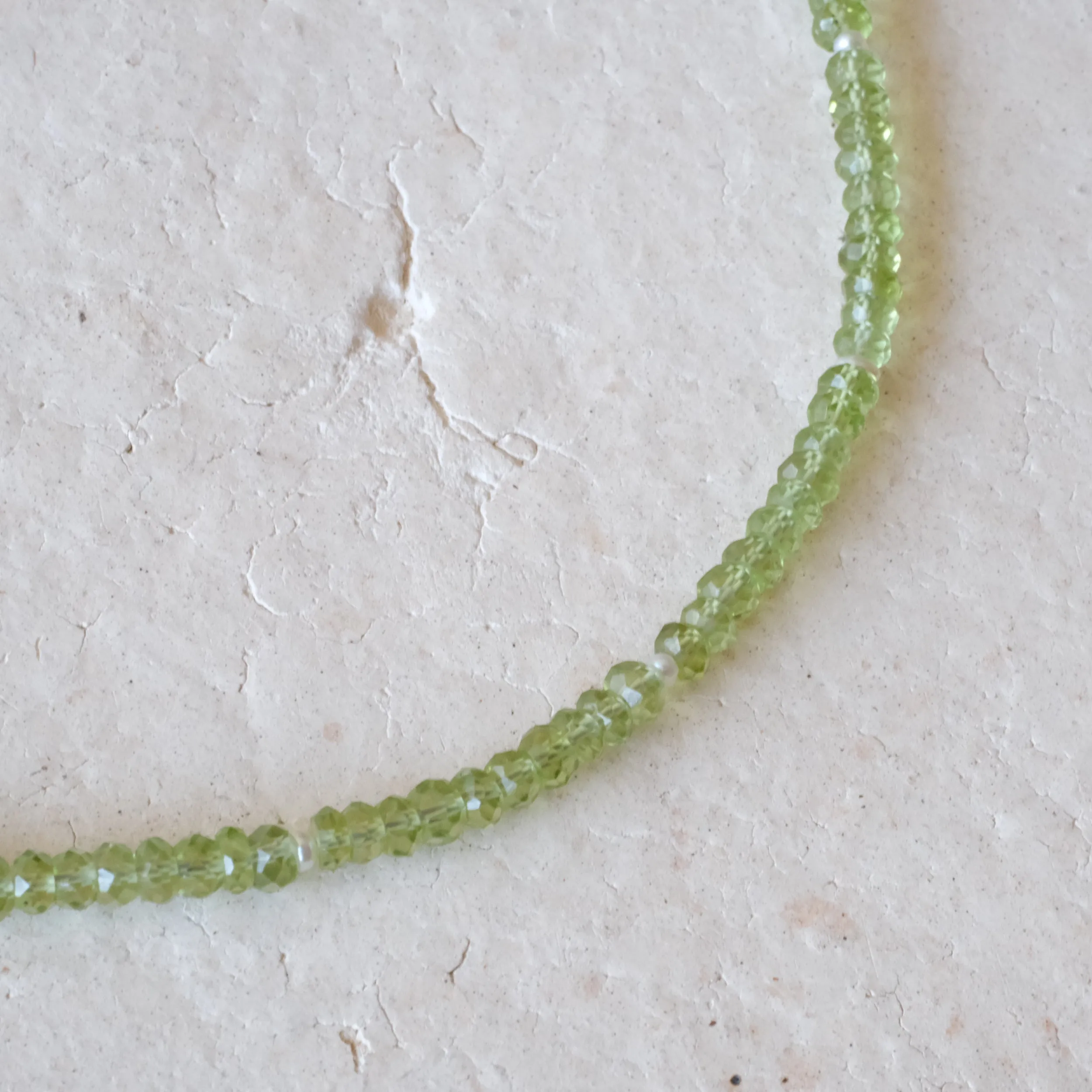 Peridot and Pearl Beaded Necklace | OOAK