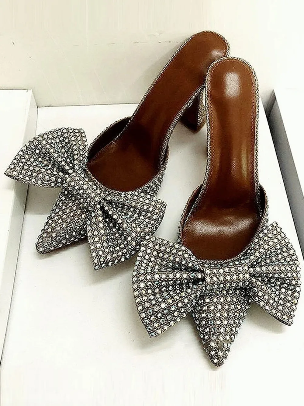 Pointed Toe Bow High Heels Pumps