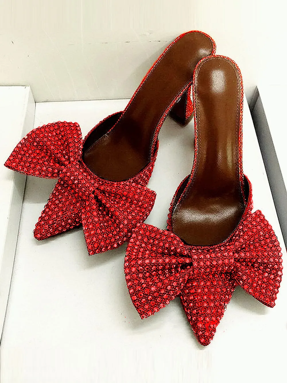 Pointed Toe Bow High Heels Pumps