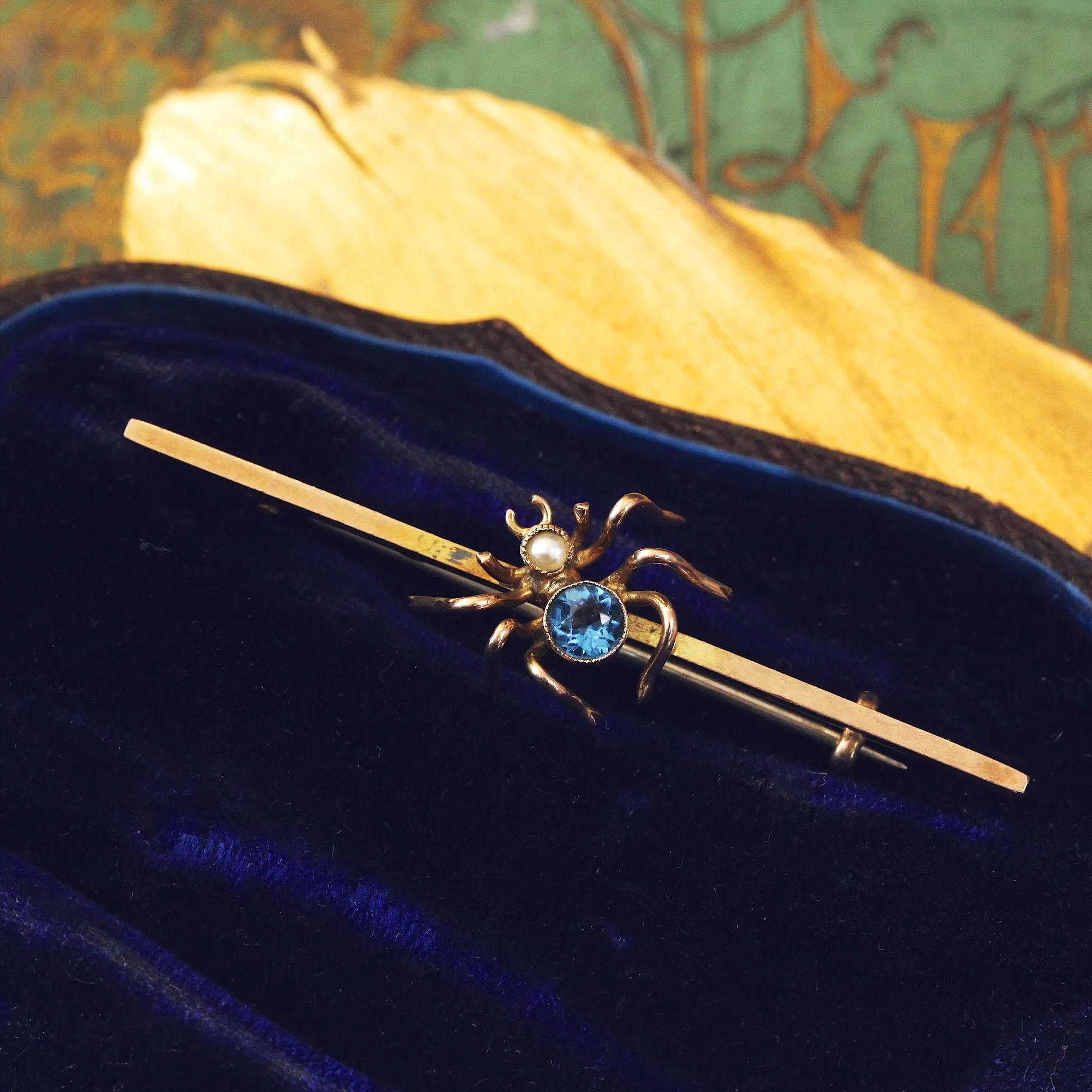 Quirky Edwardian Spider Bar Brooch