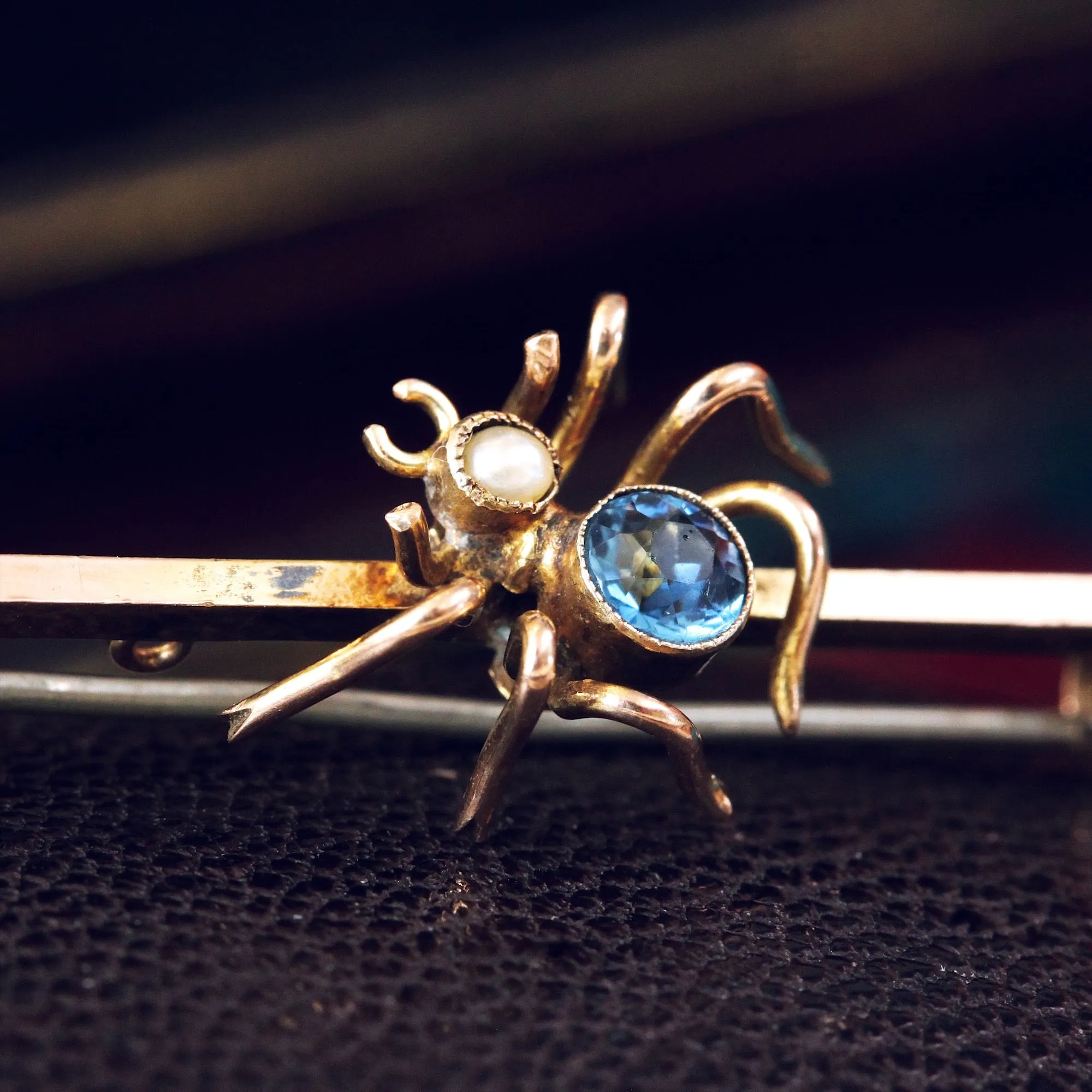 Quirky Edwardian Spider Bar Brooch