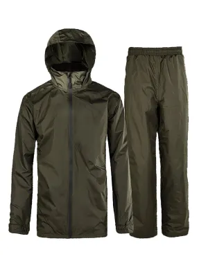 Romano nx 100% Waterproof Heavy Duty Double Layer Hooded Rain Coat Men with Jacket and Pant in a Storage Bag