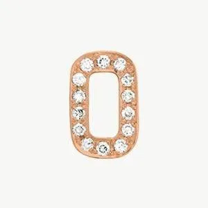 Rose Gold, White Diamond Number Bead