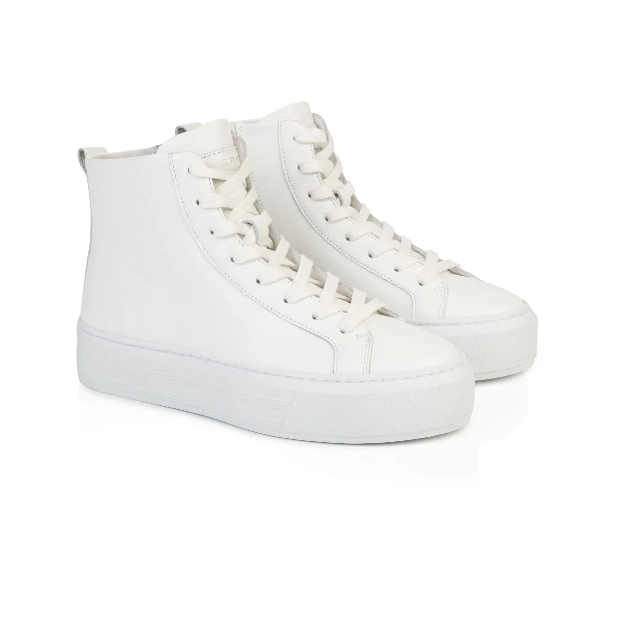 Sadie High Top: White Platform Trainers