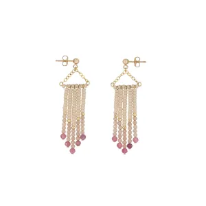 Semi Precious Mini Porcupine Earrings  - MIXED PINKS/GOLD