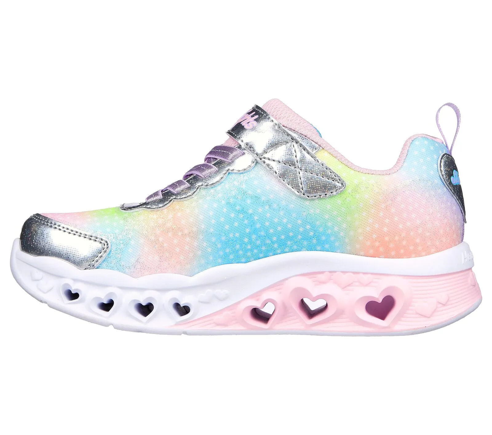 Skechers 302315L Flutter Heart Lights Simply Love SMLT Silver Multi