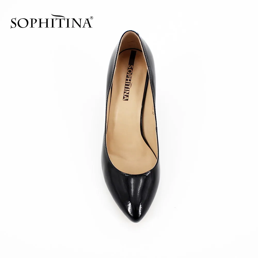 SOPHITINA Office Pumps Classics Black Pointed Toe