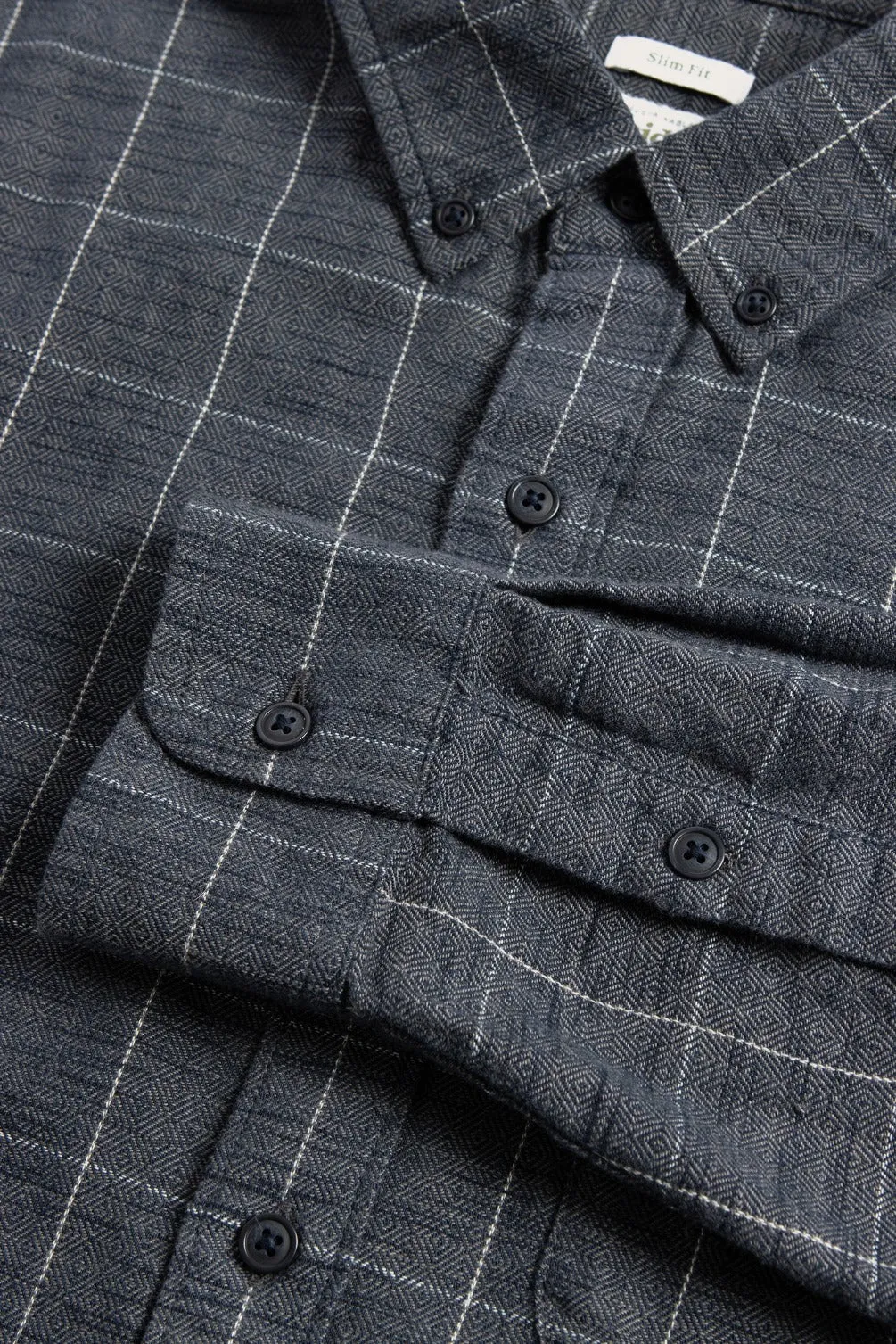 Sutton Slim Shirt / Slate Textured Windowpane