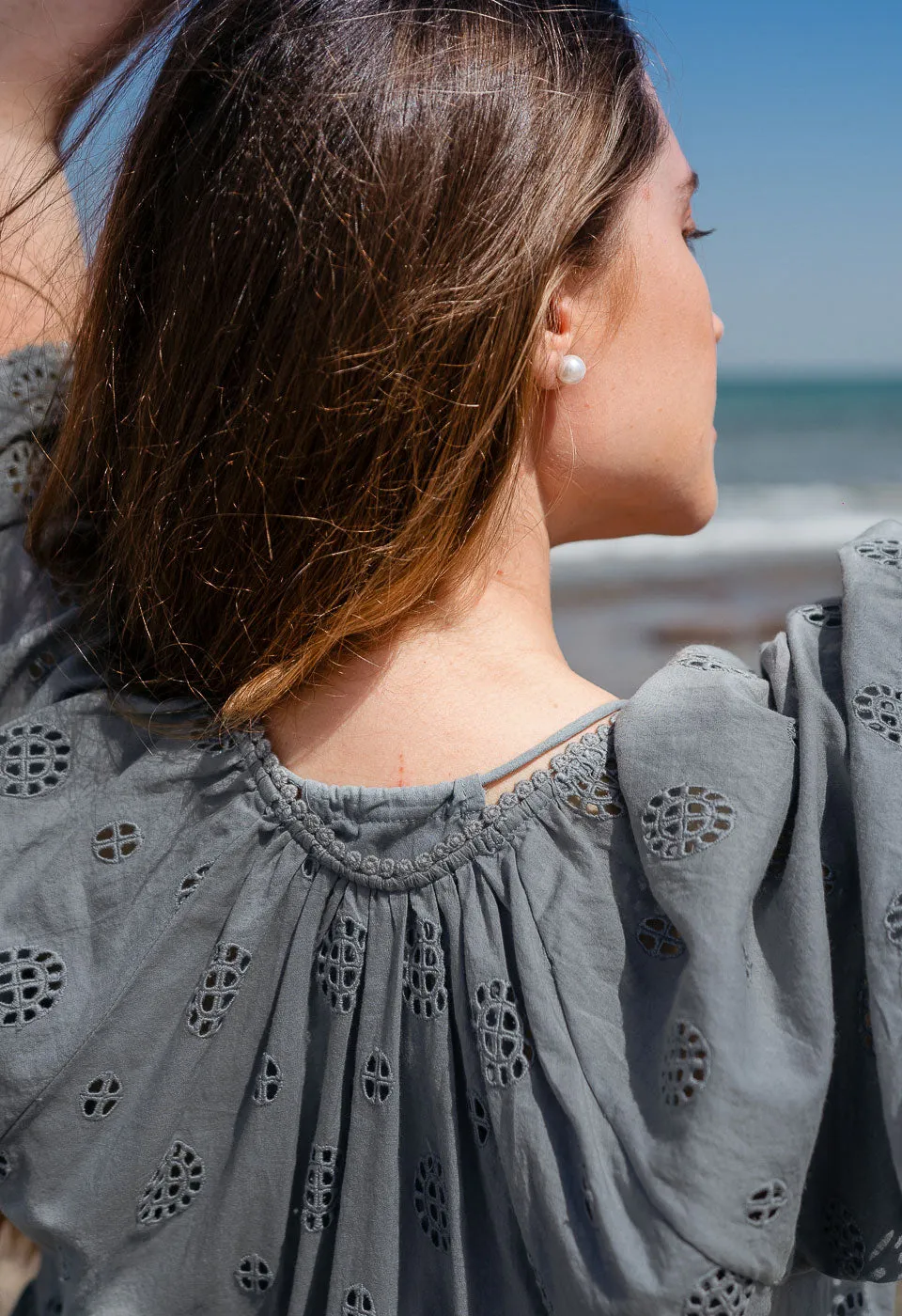 SWEET MINNIE - EYELET EMBROIDERED TIERED SUMMER DRESS