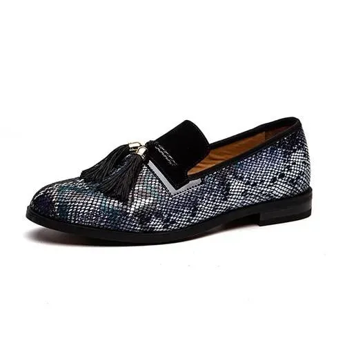 The Pierre Snakeskin Tassel Loafers - Multiple Colors