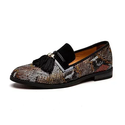 The Pierre Snakeskin Tassel Loafers - Multiple Colors