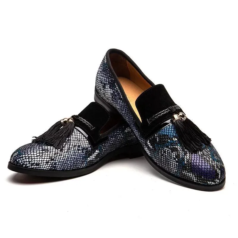 The Pierre Snakeskin Tassel Loafers - Multiple Colors