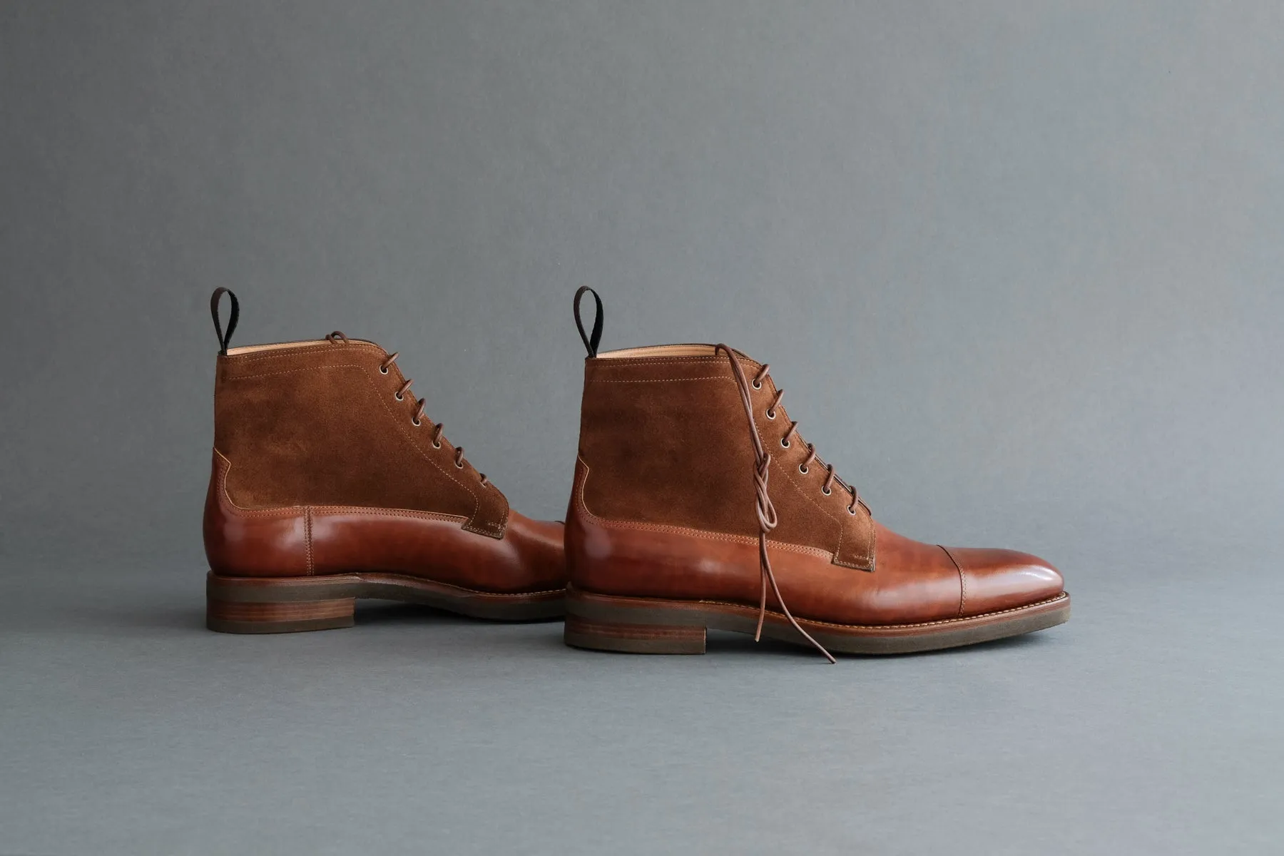 TwoFourZero.Cheval Field Boots From Horse Leather and Calf Suede