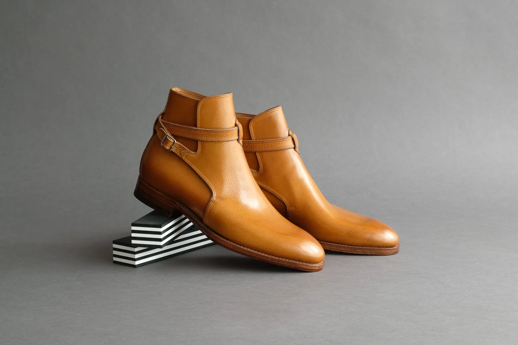 TwoSevenThree.Kenji Single Strap Jodhpur Boots From Bavarian Grain Calf