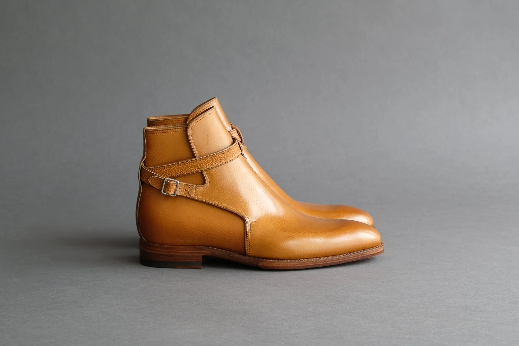 TwoSevenThree.Kenji Single Strap Jodhpur Boots From Bavarian Grain Calf