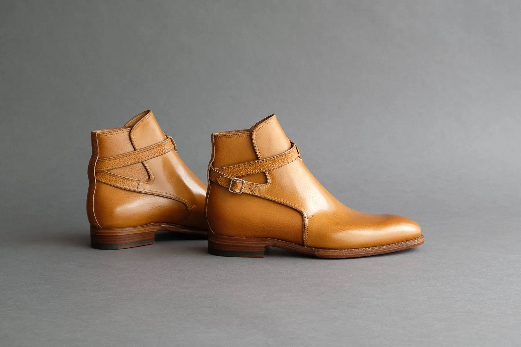 TwoSevenThree.Kenji Single Strap Jodhpur Boots From Bavarian Grain Calf