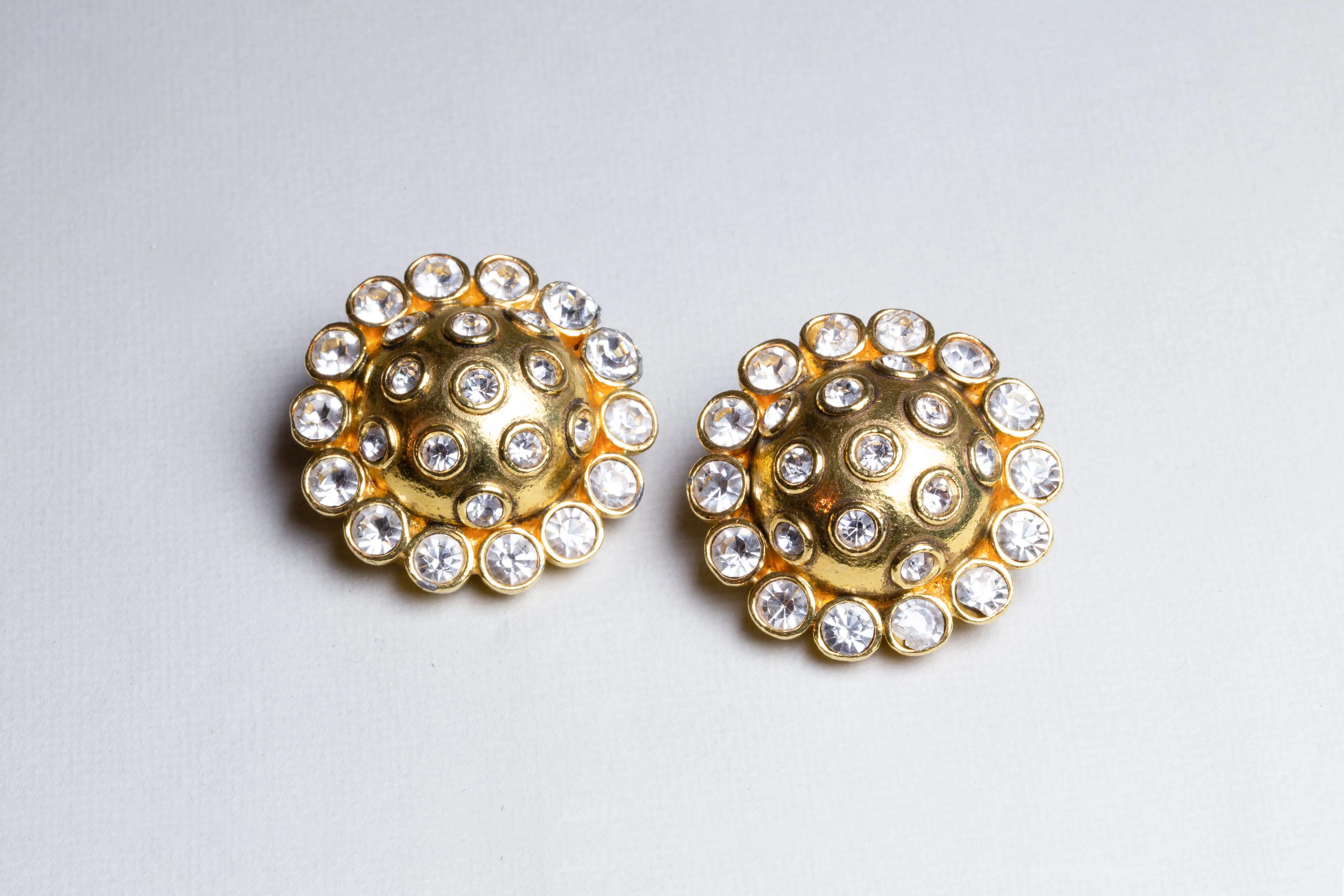 Vintage Chanel Clip-ons Earrings with Crystals