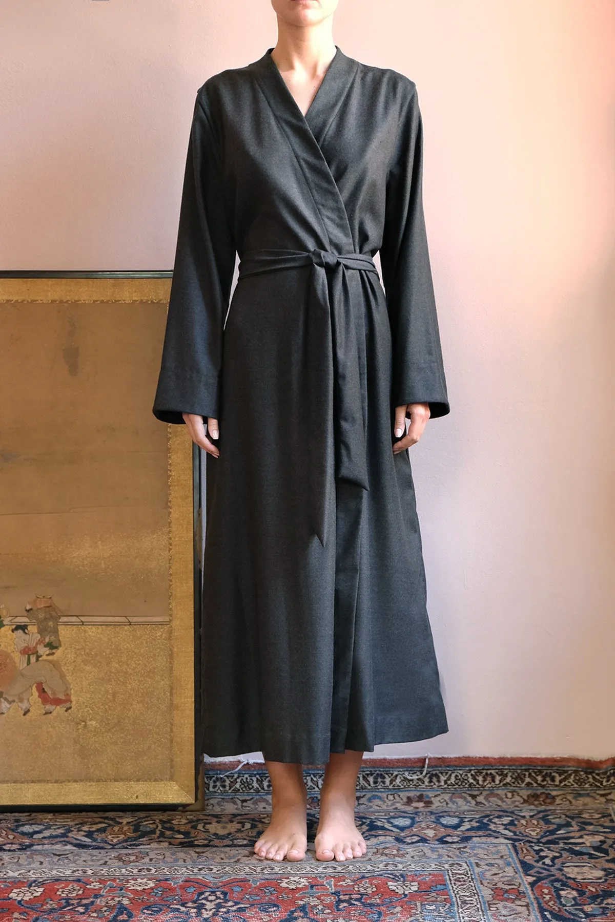 WOOL / SILK LINED LONG ROBE - Sample